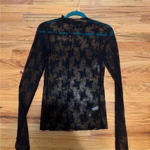 Free People Lady Lux Black Lace Blouse